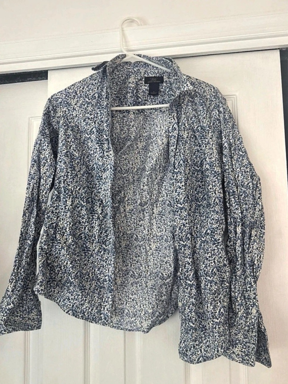 Brooks Brothers Floral Button Down Blue & White Small